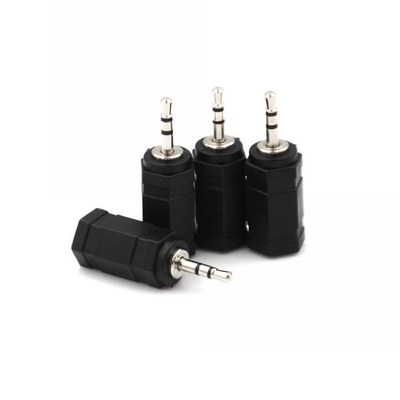 4 PCS Black 2.5mm Male To 3.5mm Female Audio Stereo Headphon
