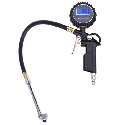 Digital Tire Inflator Pressure Gauge with Dual Head Chuck 适