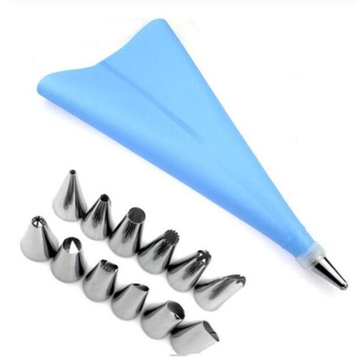 14 PCS/Set Silicone Icing Piping Cream Pastry Bag + 12 PC St