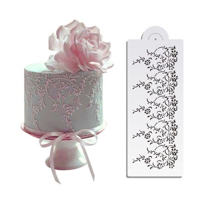 Flower Vine Lace Stencil Wedding Cake Design Plastic Templat