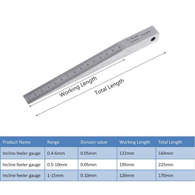 Taper Gauge Welding Feeler Wedge Gauge Hole Measure Tool 1-1