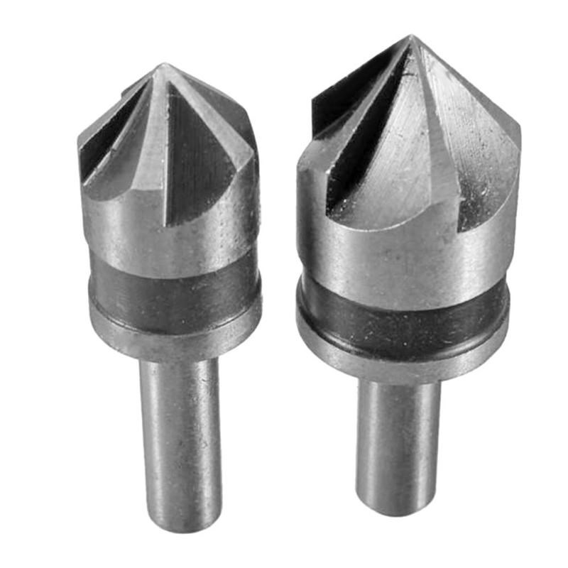 2pcs 5 Flute Countersink Drill Bit  HSS 82 Degree Point Angl