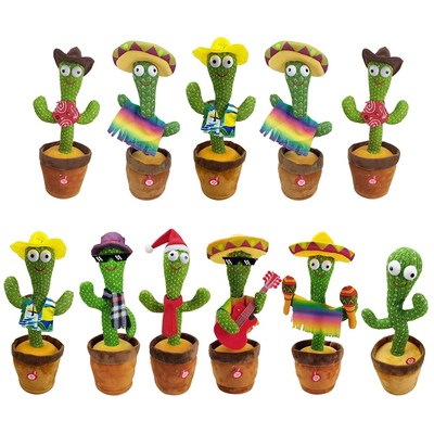 Dancing Cactus Electron Plush Toy Soft Plush Doll Babies Cac