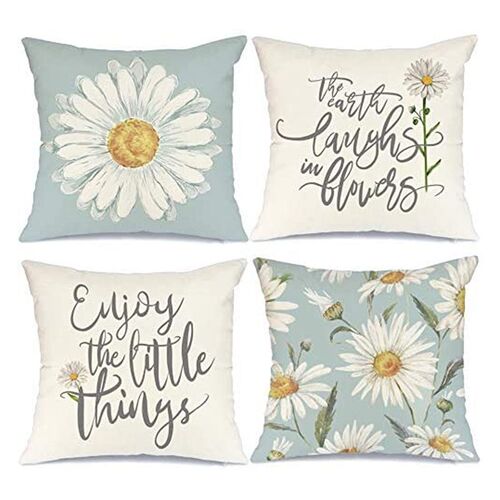Summer Decorations Pillow Covers Daisy Quote Floral Pillows