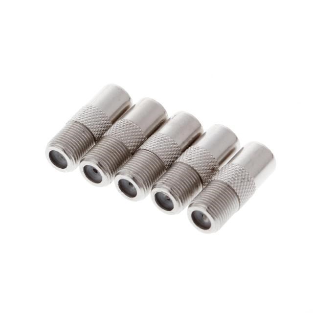 5 Pcs RF Coax Straight Connector F Female to RF Male TV Ante