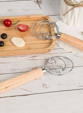 Stainless Steel Egg Beater Whisk Stick With Wood Handle DIY