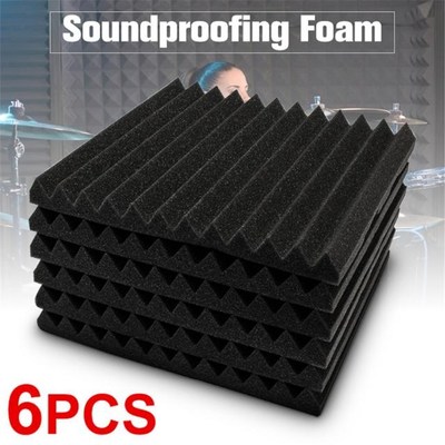 6 PCS  30*30*3 cm Waterproof Soundproofing Foam Acoustic Foa
