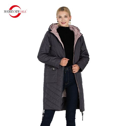 MODERN NEW SAGA 2021 Women Quilted Coat Long Jacket Autumn C