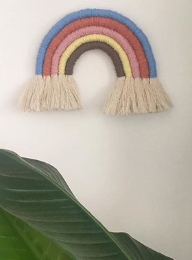 Rainbow Handmade Weaving Ornament Nordic Simple Kid Room Wal