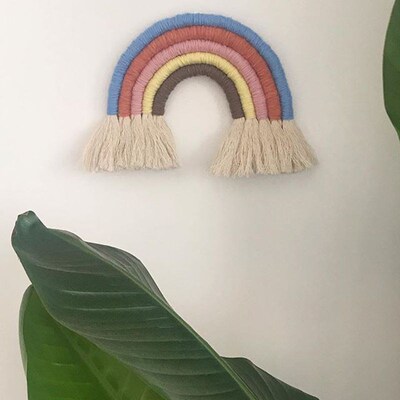 Rainbow Handmade Weaving Ornament Nordic Simple Kid Room Wal