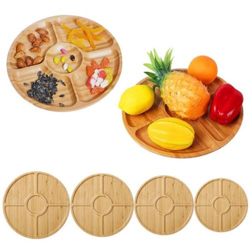 Creative Solid Wood Pan Plate Bamboo Bowls Plates Wooden Foo