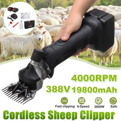 4000RPM Cordless Electric Sheep Goat Shearing Cutter 6 Speed