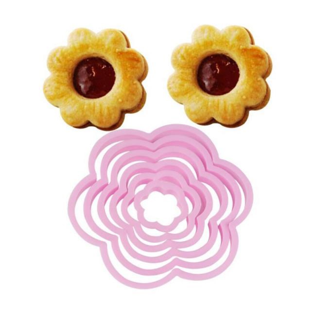 6pcs/set plastic Plum flower cookie cutter mold biscuit stam