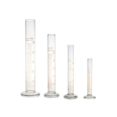 Premium Measuring Cylinder with Round Base & Orange Graduat