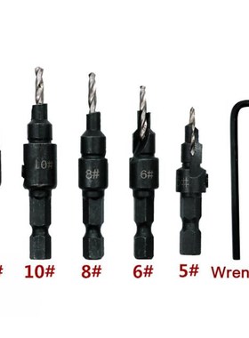 4pcs HSS 1/4 Hex Shank Countersunk Drill Bit Tapper Tool Set