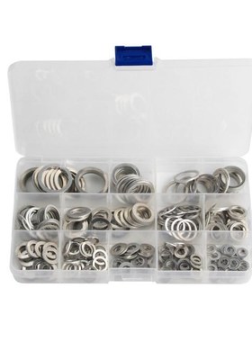 280Pcs M5-M20 Aluminum Flat Gaskets Washers Gasket Metal Sea