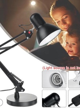 E27 Adjustable Metal Swing Arm Desk Lamp Clamp Mount Flexibl
