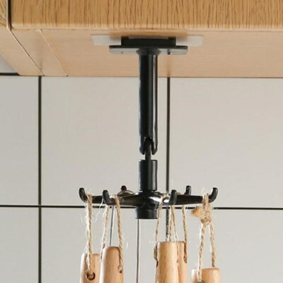 Rotated Kitchen Cupboard Hook ABS Punch-free Shelf Hanging H