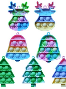 Colorful Christmas Push Stress Reliever Anti-Stress Toys Adu