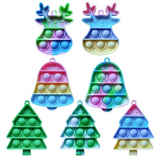 Colorful Christmas Push Stress Reliever Anti-Stress Toys Adu