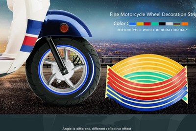 Motorcycle Wheel Sticker Reflective Decals Rim Tape Bike Car