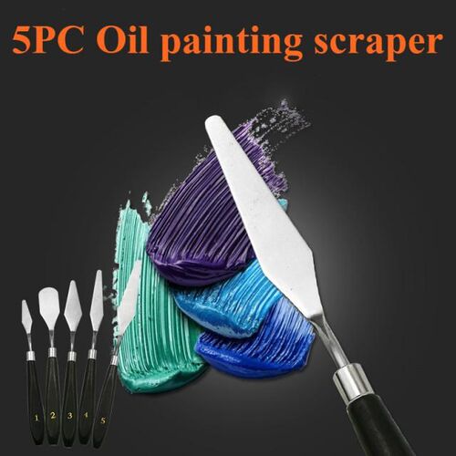 5pcs/set Stainless Steel Oil Knives Artist Crafts Spatula Pa