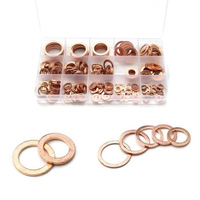 ZENHOSIT 250PCS M5-M18 Solid Copper Crush Flat Ring Washer G