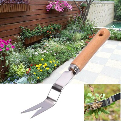 Lightweight Garden Manual Transplanting Weeding Fork Wood Ha