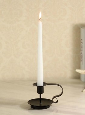 1pc Anti rust Retro Iron Candelabrum Taper Candle Holder Can