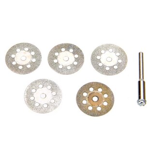6pcs Silver Diamond Coating Cut Off Wheel Disc 22mm + Mandre