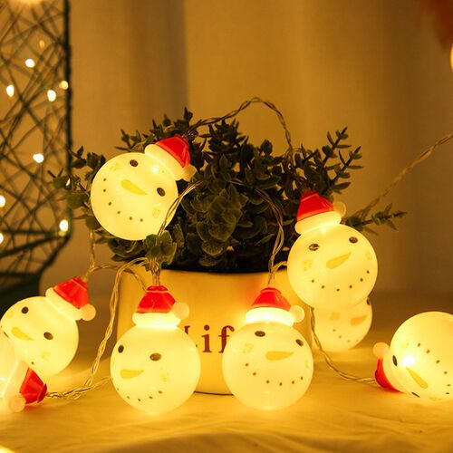 2/6M LED Christmas Decoration Room String Lights Cute Snowma