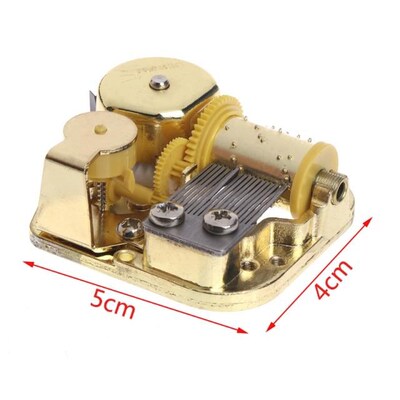 DIY Mechanical Musical Box Golden Movement+Screws +Castle In