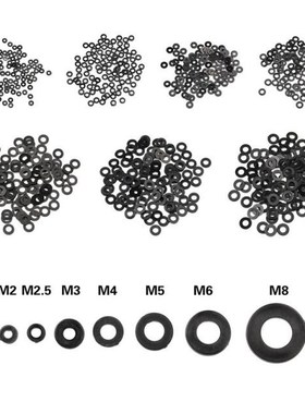 100Pcs M2 M2.5 M3 M4 M5 M6 M8 Black Plastic Nylon Washer Pla