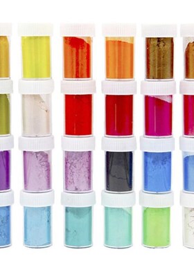 24 Pcs/set Pearlescent Powder Mica Glitter Sliam DIY Crafts