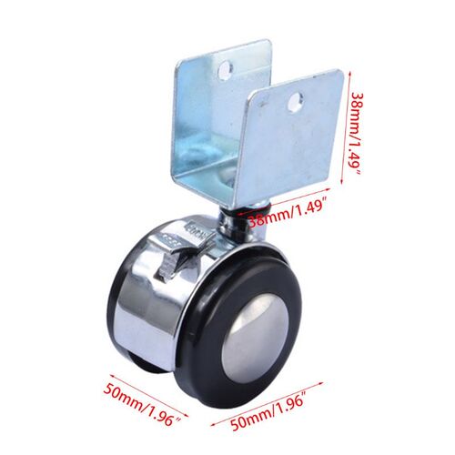 4Pcs 2 Inch Crib Casters Cabinet Clamp with Brake Wheels Nyl