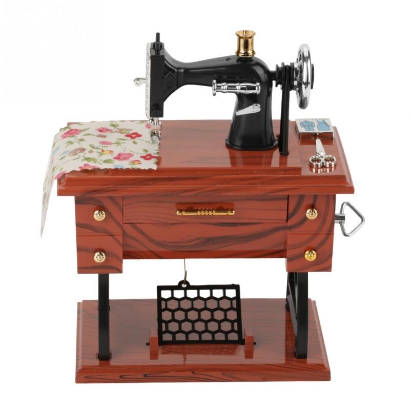 Newest Mini Vintage  Retro Sewing Clockwork Music Bo