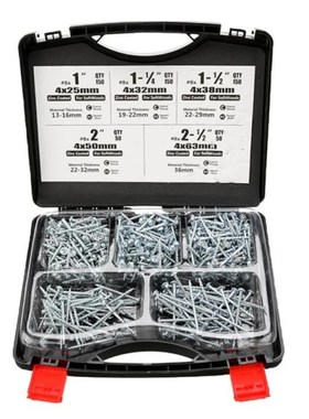552pcs Self Tapping Pocket Hole Screws Kit SQ2 Square Driver