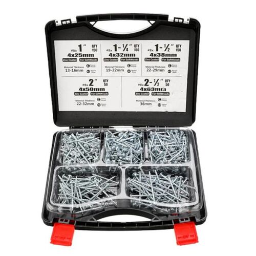 552pcs Self Tapping Pocket Hole Screws Kit SQ2 Square Driver