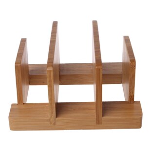 Bamboo Cutting Board Storage Rack Pot Lids Holder Organizer