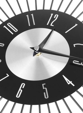 Mirror Sun Silver Wall Clocks Modern Design Metal Home Decor