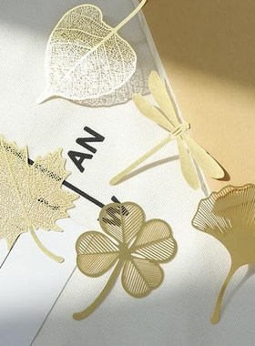 Leaf bookmark leaf vein brass bookmark sycamore leaf linden