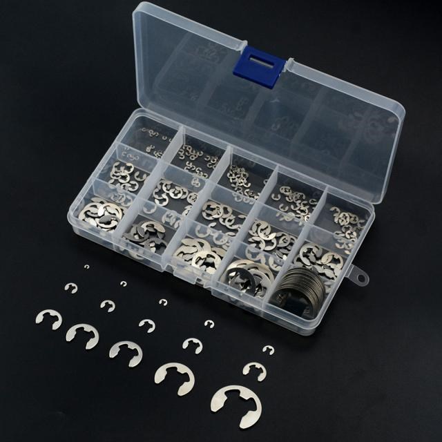 225PCS 304 Stainless Steel E Clip Washer Assortment Kit 1.5-