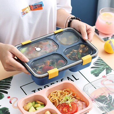 3/4 Cells Healthy Material Lunch Box Kids Adults Bento Boxes