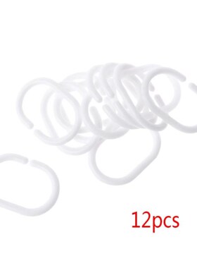 12Pcs/Pack Plastic Shower Curtain Hook Hanger Rings Bath Dra
