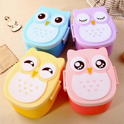 Microwave Box For Kids School Owl Shaped Lunch Box With Comp