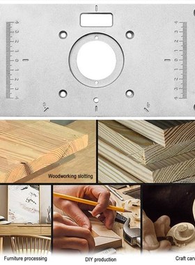 Aluminum Router Table Insert Plate with 4 Rings Screws for W