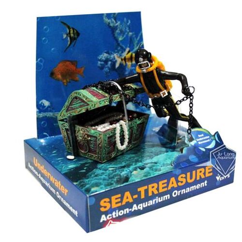 Diver Hunter Treasure Chest Underwater Landscape Ornament Ca
