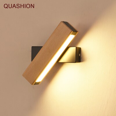 Nordic simple Wooden LED Wall Lamp Modern Adjustable Lightin