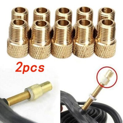 2/4PCS Valve Adapter Pump Convert Presta To Schrader Copper