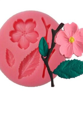 Peach Blossom Branch Silicone Mold Flower Leves Fondant Cake